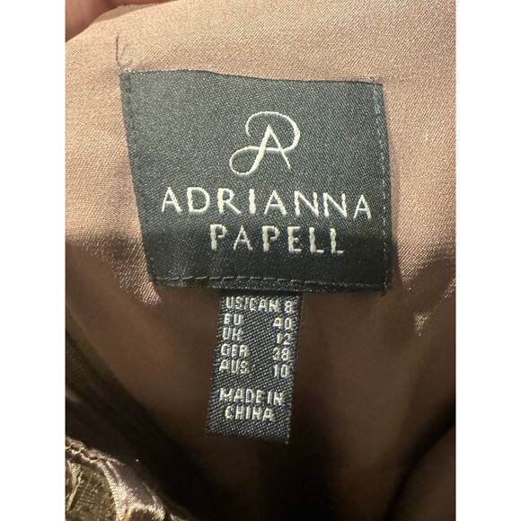 Adrianna Papell Sequin & Lace Mini sleeveless sexy dress in taupe size 8 - Picture 10 of 14